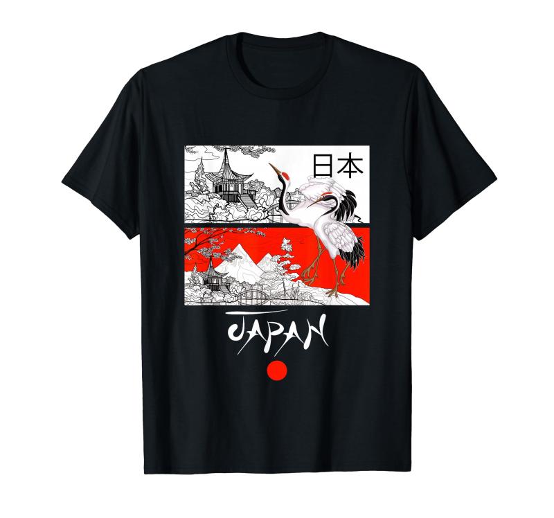 I Love Japan Culture, Enjoy Cool Japan Red-crowned crane Tシャツ