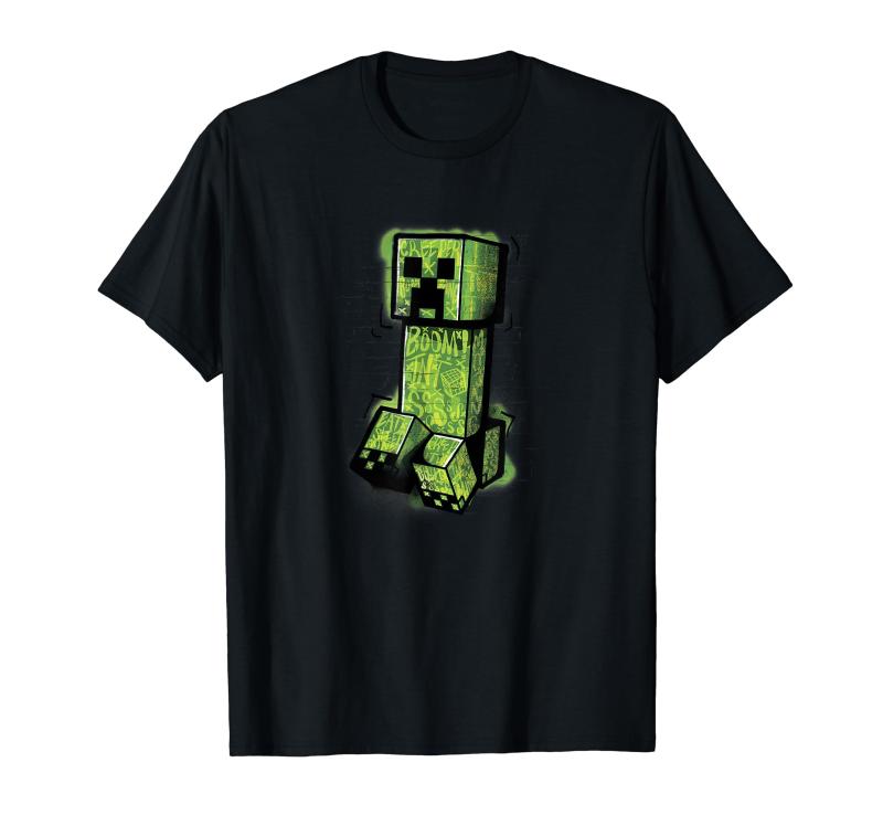 Minecraft Creeper Graffiti Sit Tシャツ