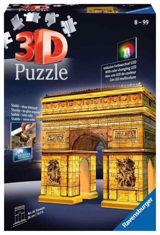 Ravensburger（ラベンスバーガー） 立体パズル 3Dパズル 凱旋門 ナイトエディション 216ピース 完成サイズ：高さ28cm 12522 7 対象年齢8歳～ 【パズル、3Dパズル、プレゼント（誕生日/クリスマス）