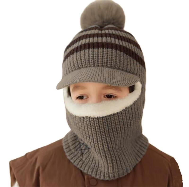 楽天タロットマスター[Afindern] ニット帽 子供 バラクラバ キッズ ネックウォーマー 防寒 帽子 目出し帽 裏起毛 あったか 5~10歳 防寒対策 アウトドア お出かけ 雪遊び 通学 男の子 プレゼント 冬用 3色