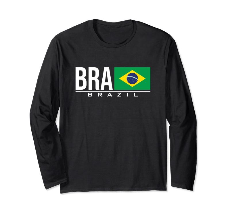 ブラジル ブラジル 旗 ブラジリアン アスレチック スポーツ ゲーム ジャージ 長袖Tシャツ