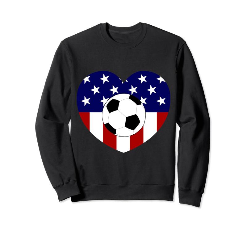 ハート型 アメリカ国旗 サッカーボール デザイン トレーナー