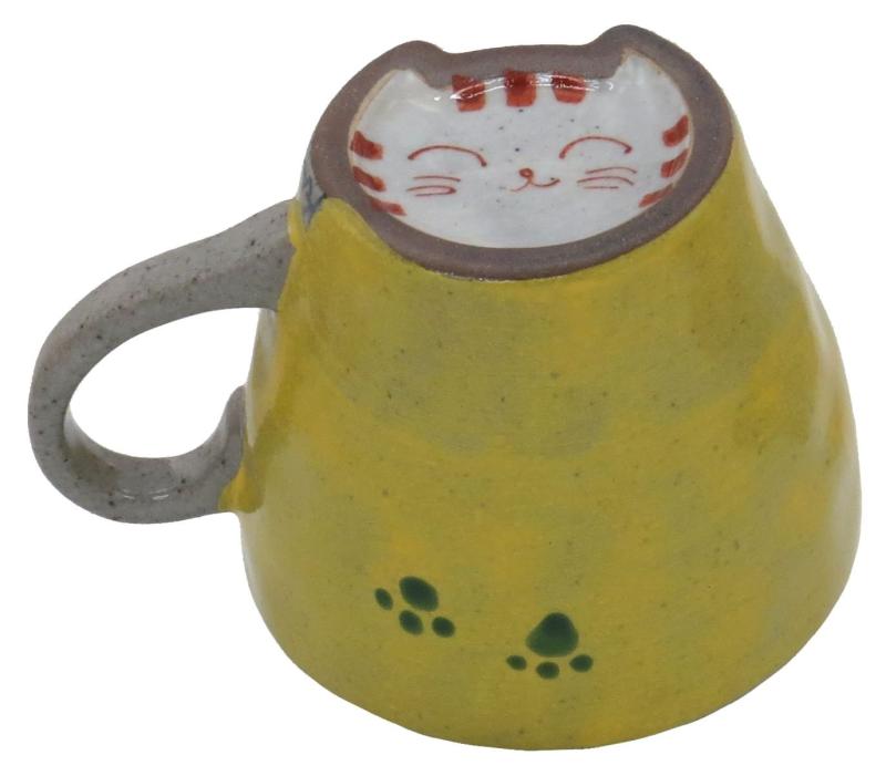 奥川陶器 波佐見焼 国右ェ門窯 黄ねこ マグカップ 392924