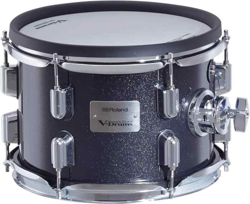 Roland ローランド PDA100-MS TomPad 10インチ タムパッド ミッドナイトスパークル V-Drums Acoustic Design・シェル：10(直径)×7(奥行)インチ　ウッド・シェル・フィニッシュ：ミッドナイト・スパークル(Wrap)・ヘッド：トップ/2プライ・メッシュ・ヘッド、ボトム/2プライ・メッシュ・ヘッド・トリガー：2(ヘッド、リム)・接続端子：アウトプット端子・取り付け可能ロッド径：9~13mm・取り付け可能パイプ径：非対応・外形寸法：295(幅)×330(奥行)×210(高さ)・質量：2.9kg・付属品：取扱説明書、「安全上のご注意」チラシ、接続ケーブル、ドラム・キー