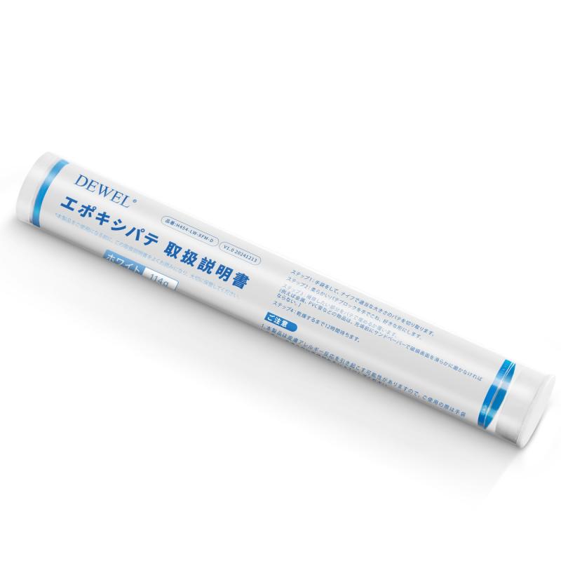DEWEL エポキシパテ ホワイト 114g 補修 充填 接着用パテ 耐熱 耐寒 隙間埋めパテ 配管 金属 ガラス セラミック 陶器 多用途補修パテ 水漏れ ひび割れ ネジ穴 補修 接着剤 補修剤 耐熱 耐火 耐