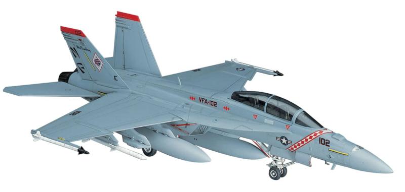 ハセガワ 1/72 アメリカ海軍 F/A-18F スーパーホーネット プラモデル E18組み立て、塗装が必要なプラモデル。別途、工具、塗料等が必要。