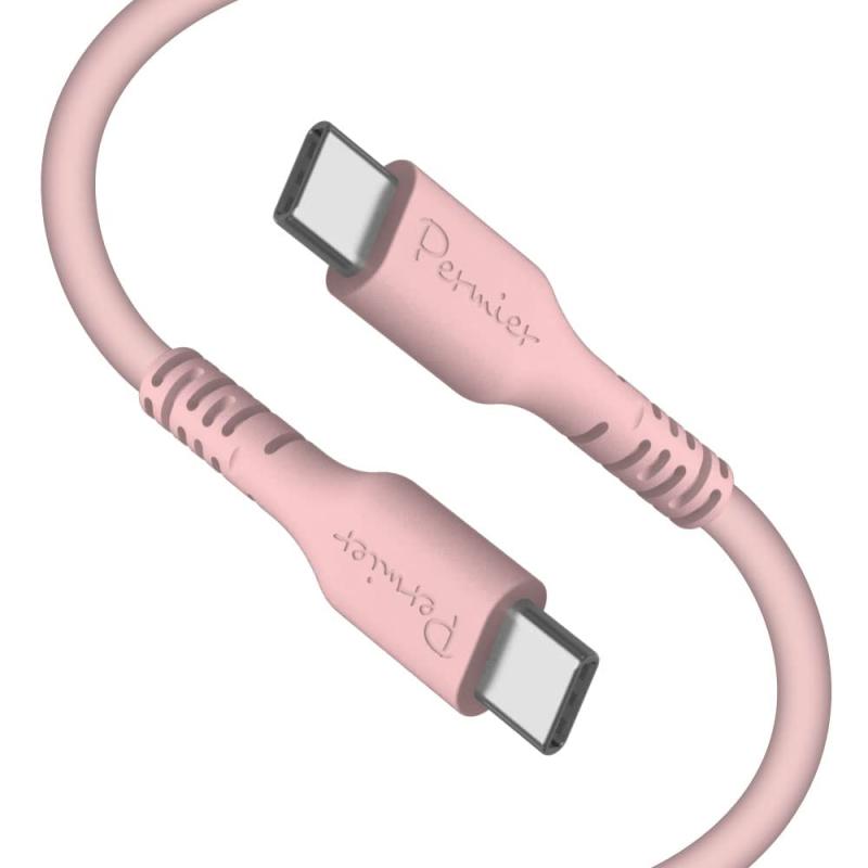 Permier シリコンケーブル C to C 1.0m PR-H301CC10 シリーズ USB Type-C to USB Type-C 多摩電子工業