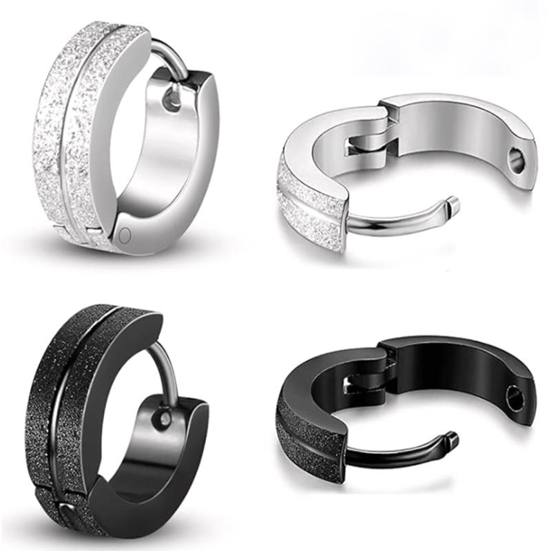 Umiwe フープピアス メンズ レディース サージカルステンレス アレルギーフリー 両耳用 人気 かっこいい シンプル リングピアス アクセサリー 誕生日 記念日 プレゼント男女兼用