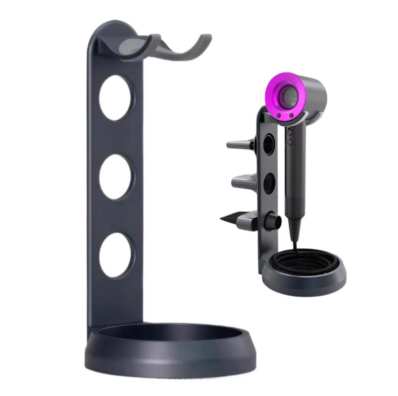 KAIXUANMAN ドライヤースタンド 置き型 卓上 dysonドライヤー用 収納スタンド ドライヤー置き アタッチメント収納 コード収納 配線整理 アルミニウム ダイソン用 ドライヤーホルダー 浴室収納