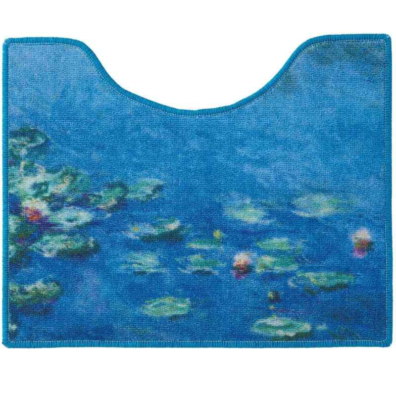 平津産業(Hiratsu Sangyou) 名画 トイレマット モネ 睡蓮 50×40cm 日本製 洗える おしゃれ レギュラー 可愛い 洗濯 すべりにくい おしゃれ 床 ファブリック すいれん アート インテリア 紫 便器 タ