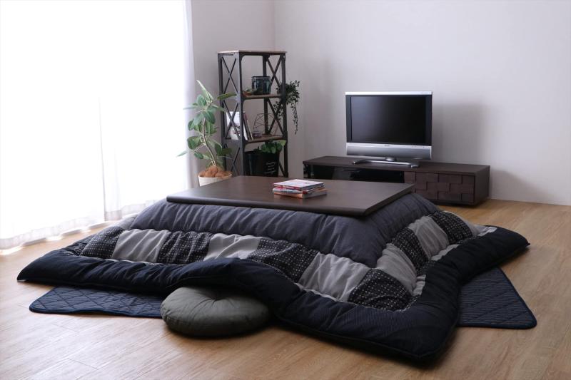 イケヒコ こたつ 掛け 布団 葉月 グレイ 長方形 約205×285cm 大判 単品 綿 モダン パッチワーク ● 80~9..