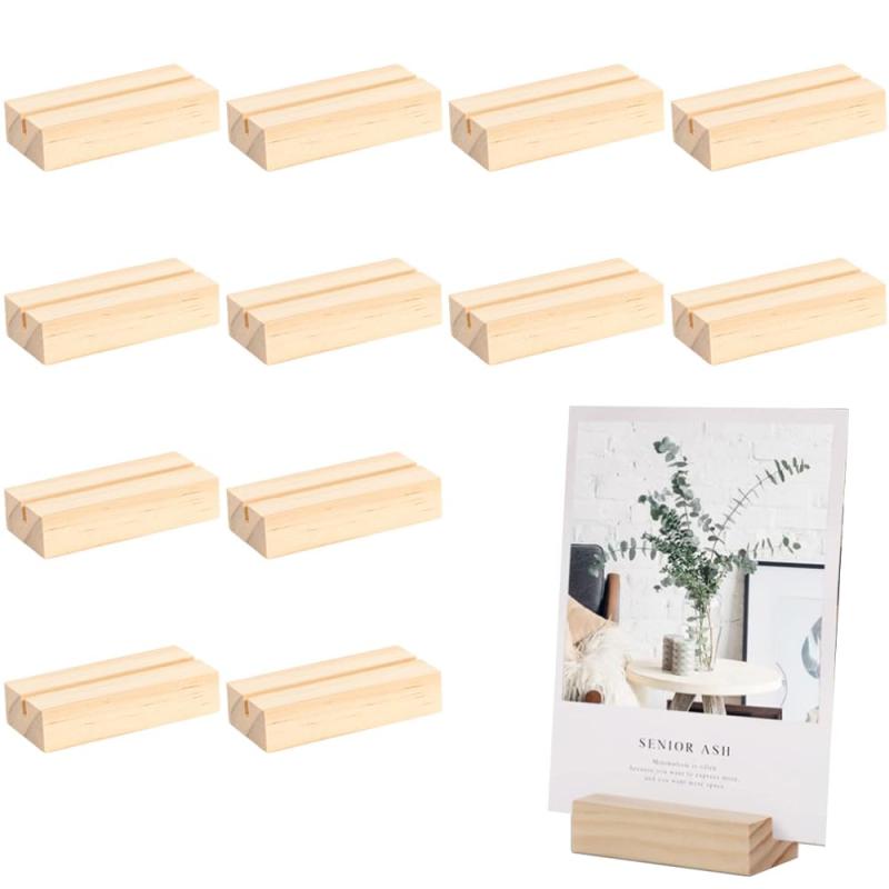 VOXILFE カードスタンド 木製 プライスカード立て 12個入 名刺ホルダー 写真立て 結婚式装飾 座席指定