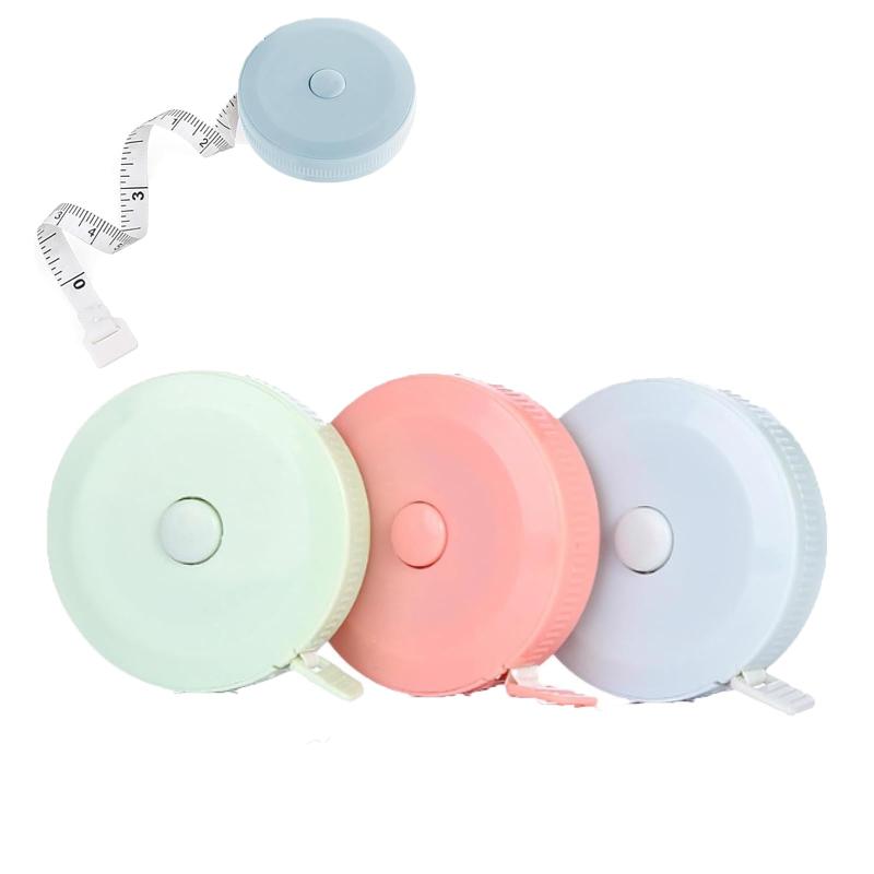 Ginhkok 巻き尺 1.5m メジャー 裁縫 洋裁 定規 かわいい 3色セット 自動巻取 自動ロック 150cm センチ ..