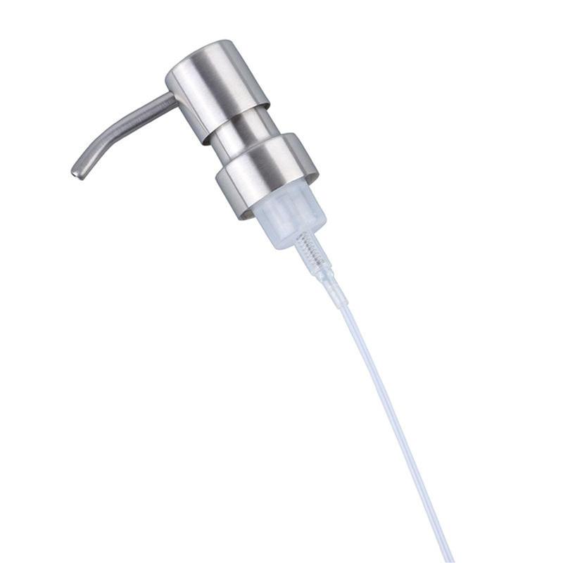 Mirhua ディスペンサー シャンプー ポンプヘッド ネックサイズ 28/400 (26mm - 28mm) 304ステンレススチール ソープディスペンサー つや消し仕上げ 再利用可能 キッチンバスルーム交換用 (シルバー)