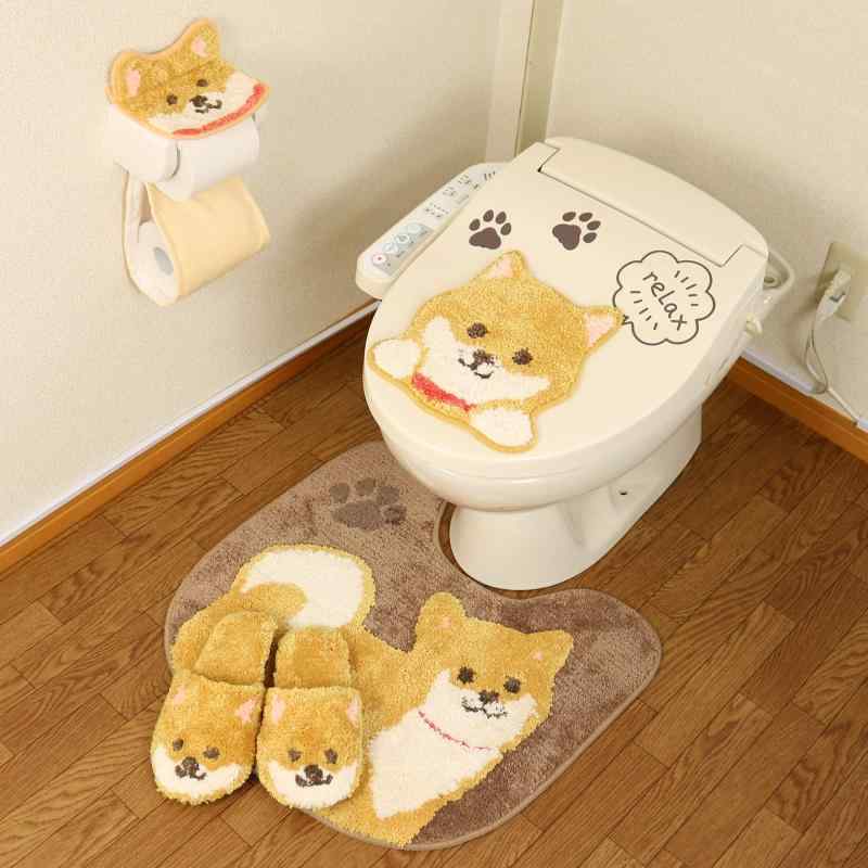 トイレマット セット 5点 吸着タイプ トイレ デコール わんこ しば犬 消臭 ステッカー 豆しば 5点セッ..