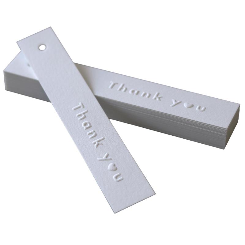 BAY LETTERPRESS サンキュータグ 30枚 エンボス加工 ラッピング プチギフト 89×15mm