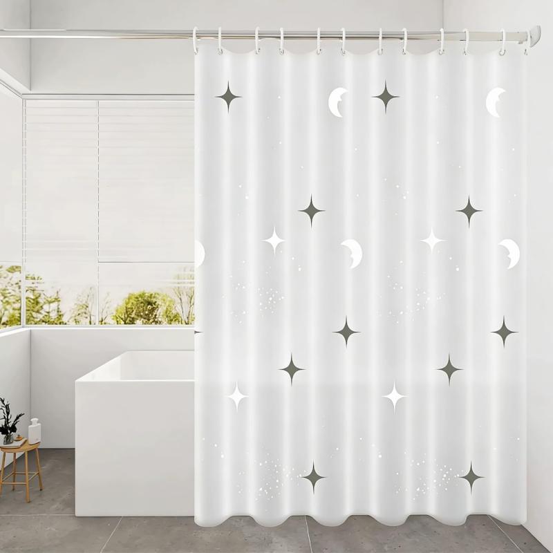 Shower Curtains - Lakymisy 防水 防カビ シャワーカーテン 120*180cm 速乾 加厚 浴室目隠しカーテン お風呂仕切りカーテン インテリア プライバシー保護 洗面所 浴室 お風呂場適用 リング付き 取付簡単