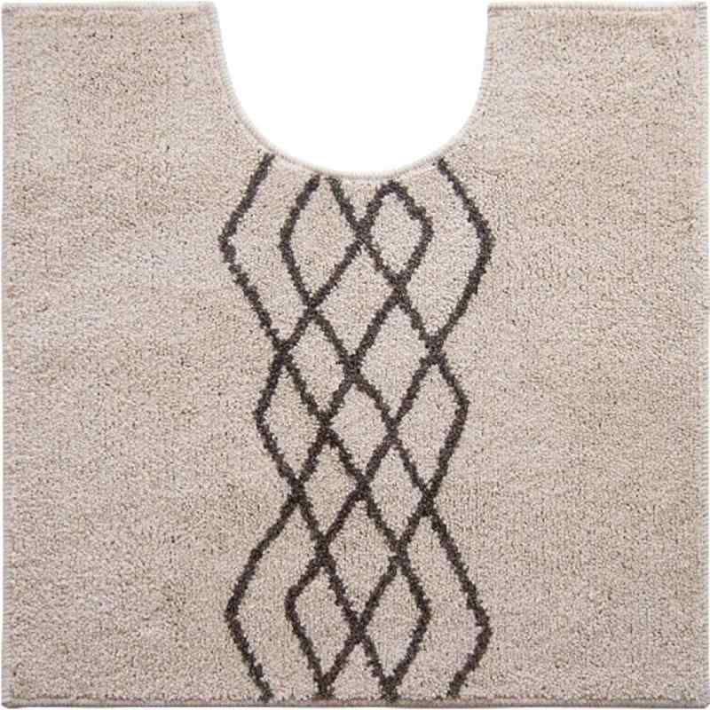 Toilet Mats - ふかふかでふわふわな肌ざわりのしかくい トイレマット 60×60cm 一般サイズ ファブリック 角型でシンプルな暖かみのあるデザイン ナチュラル 洗濯機丸洗いOK ずれにくい 滑り止め加工 アイ