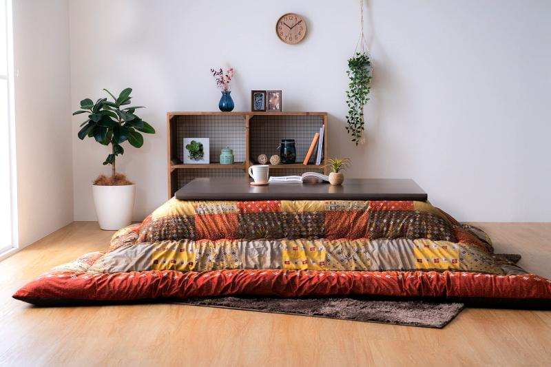 イケヒコ こたつ 掛け 布団 メモリア オレンジ 長方形 約205×315cm 大判 単品 ギャッベ ギャベ ● 80~90..