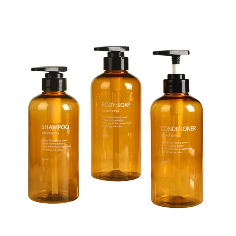 レジプロb シャンプーボトル 中が見える ディスペンサー 3本セット 詰替え 容器 トリートメント 500ml