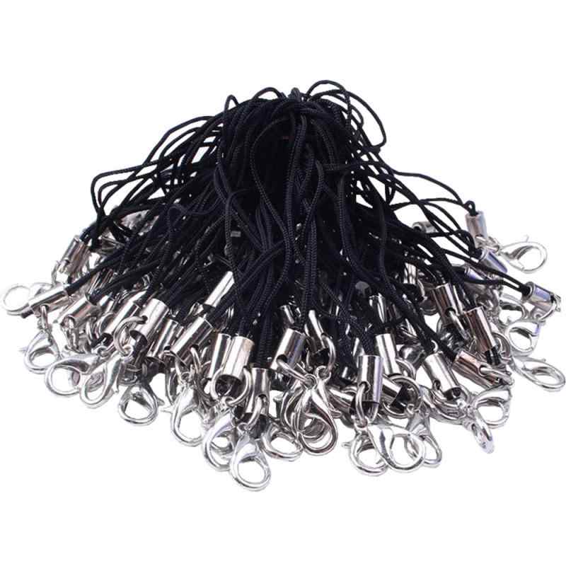  ストラップ フック付き 100本セット 携帯ストラップ アクセサリー ラップアクセサリパーツ ポリエステル糸装飾用紐 DIY金具 ハンドメイド 手芸 自作 パーツ 落下防止 紛失防止 USBメ