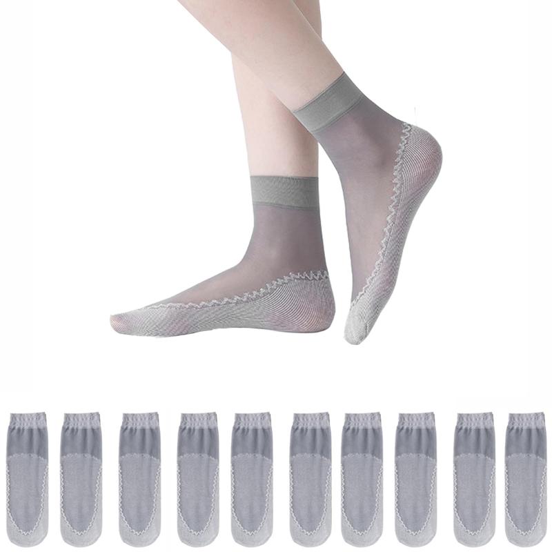 [AUTAKI] シースルーソックス 靴下 5足組 シースルーソックス レディース 滑り止め付 透け感 短い ストッキング ショート 靴下 レディース シースルー 足汗対策 ショートストッキング くつ下