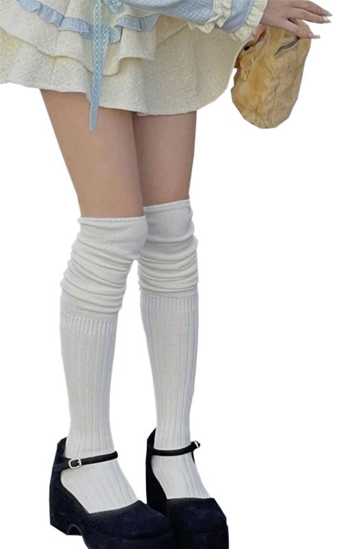 [Roiyezo] ハイソックス イストッキング オーバーニーソックス レディース レース ハイソックス ニーハイソックス レース 靴下 レディース 無地 着圧 ロリータ lolita 秋冬 厚手 滑り止め