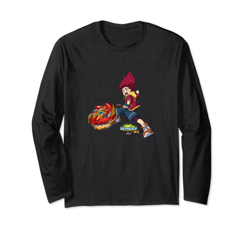 ベイブレードバースト スパーキング 朝日ヒュウガ＆スーパーハイペリオン 長袖Tシャツ