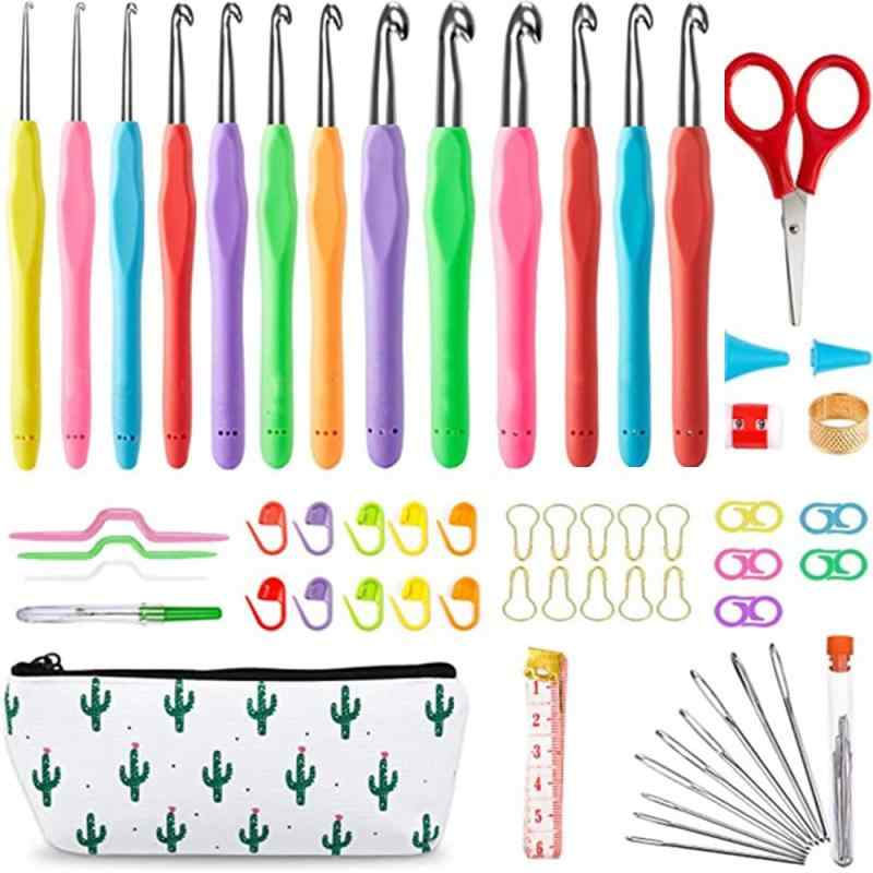 かぎ針 編み針 毛糸針 手縫い針 73点セット レース針 段数マーカー 棒針キャップ 手芸 編み物 毛糸 DIY..