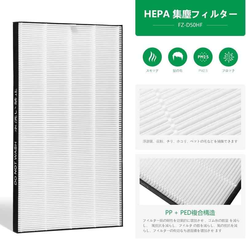 FLN 加湿空気清浄機用 集じんフィルター FZ-D50HF と 脱臭フィルター FZ-D50DF と 使い捨てプレフィルター FZ-PF51F1 合計8枚入り