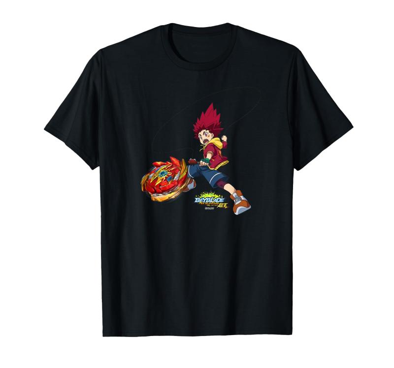 ベイブレードバースト スパーキング 朝日ヒュウガ＆スーパーハイペリオン Tシャツ