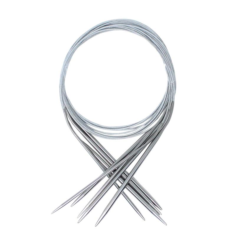 6本の円形編み針セット、ステンレススチール製丸編み針、31インチ (80cm)、靴下、セーター、帽子、スカーフ、かぎ針編み、DIY用、US: 2..