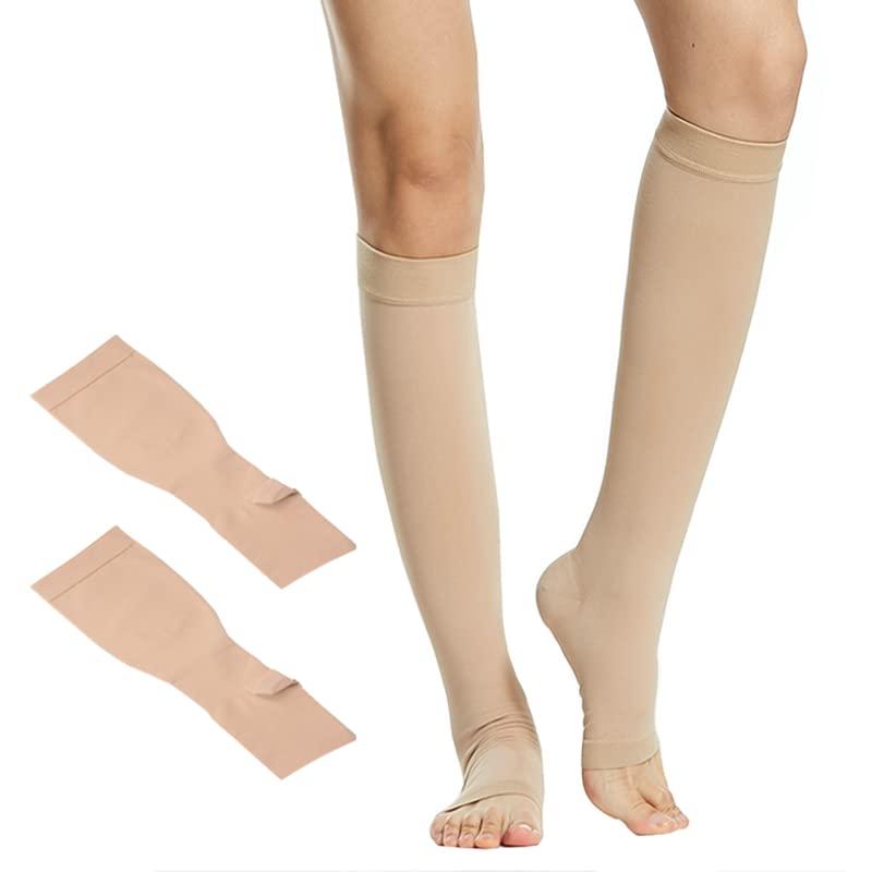[SHUIII] 弾性ストッキング 着圧ソックス レディース 美脚 むくみ 解消グッズ 膝下 つま先なし 加圧 靴下 レッグカバー 女性用/男性用/寝る時/運動時/産後 立ち仕事 男女兼用