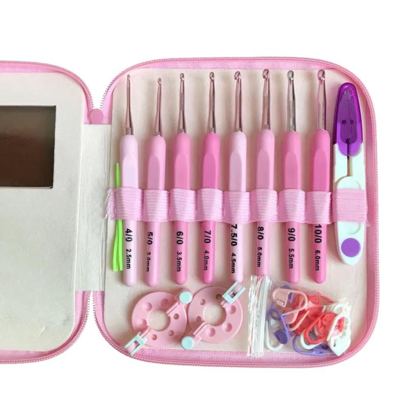 かぎ針 かぎ針セット 編み針 毛糸針 手縫い針 4号 5号 6号 7号 7.5号 8号 9号 10号 2.5mm 3mm 3.5mm 4.0mm 4.5mm 5mm 5.5mm 6mm DIY 工具 帽子 編み物手芸 基本入門キット 33点セット
