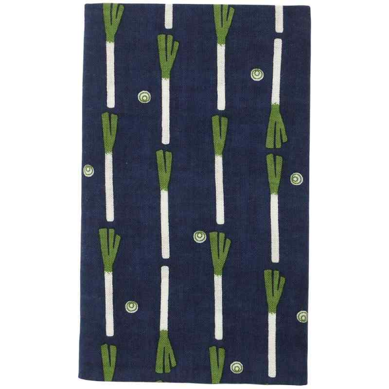 Hand Towel - 濱文様 てぬぐい 白ネギ縞