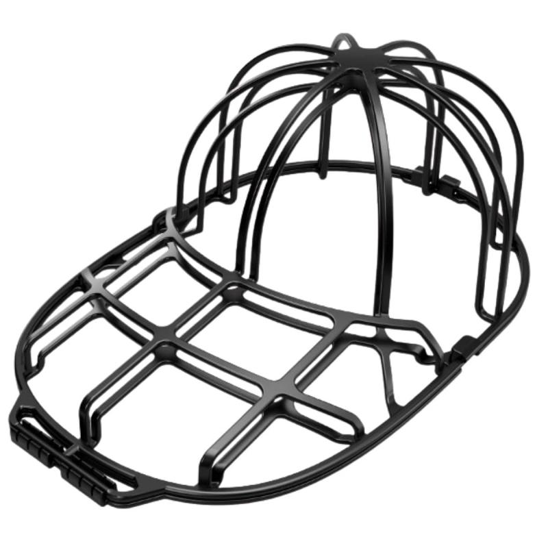 RYUBOF キャップウォッシャー 帽子洗濯 型崩れ防止 洗濯ネット付 洗濯機対応 帽子ハンガー 野球帽 大人子供兼用 PPプラスチック 耐久性 ブラック 簡単お手入れ