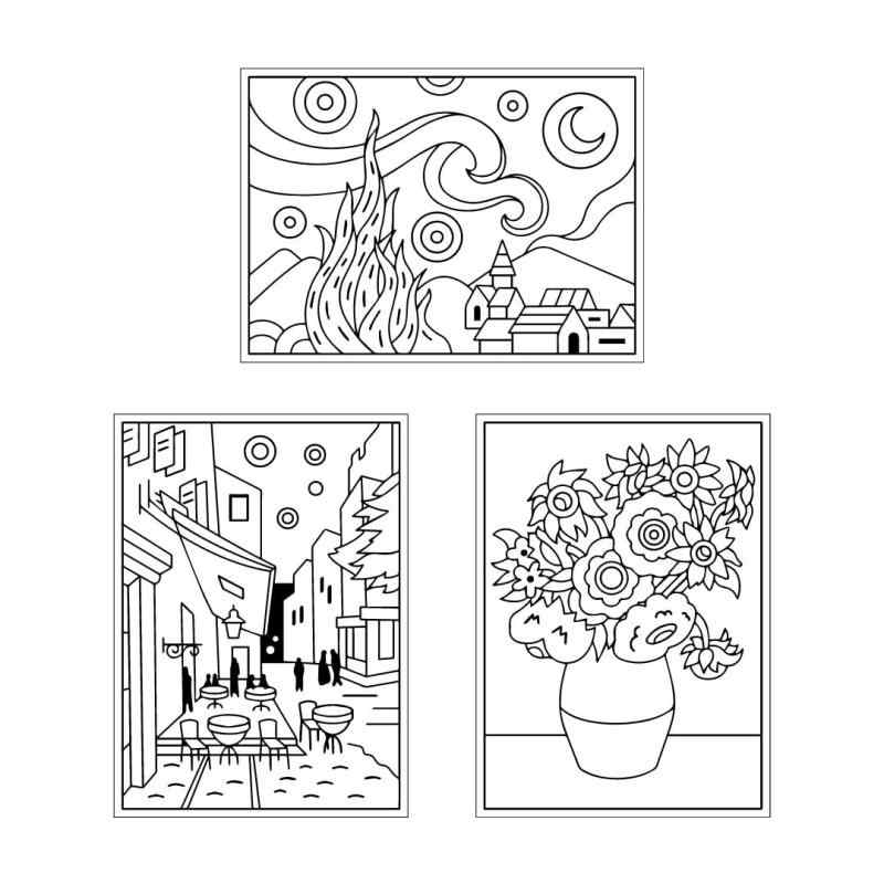 ヤマト ぬりえ グラスデコシール 世界の名画B 3枚 175mm×240mm YH-GDM-3B