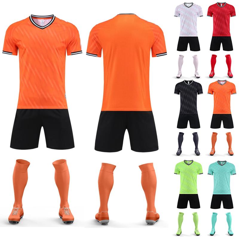 [Unamujer] メンズ カスタマイズがサッカーウェアトレーニングウェア ハーフパンツ プラクティスストッキングセット 通気防臭 吸汗速乾 半袖シャツ&パンツ サッカーユニフォーム