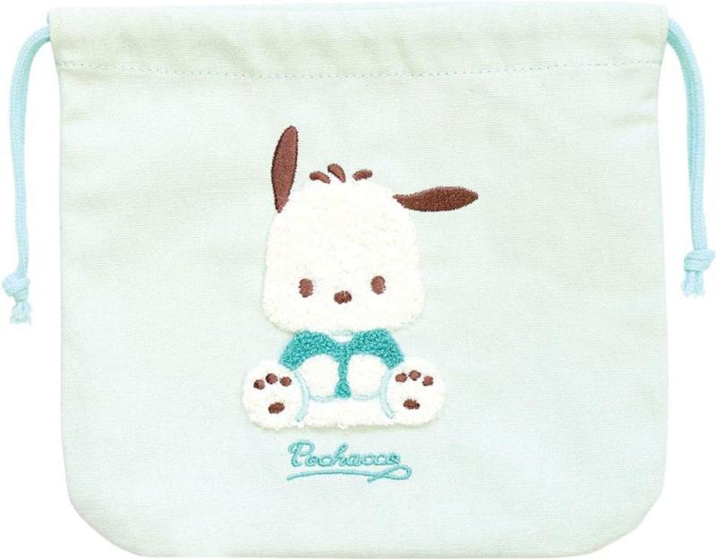 Rakuten - ティーズファクトリー サンリオ ポチャッコ キャラクターズ サガラ刺繍巾着ポーチ H175×W190mm SR-5530386PC