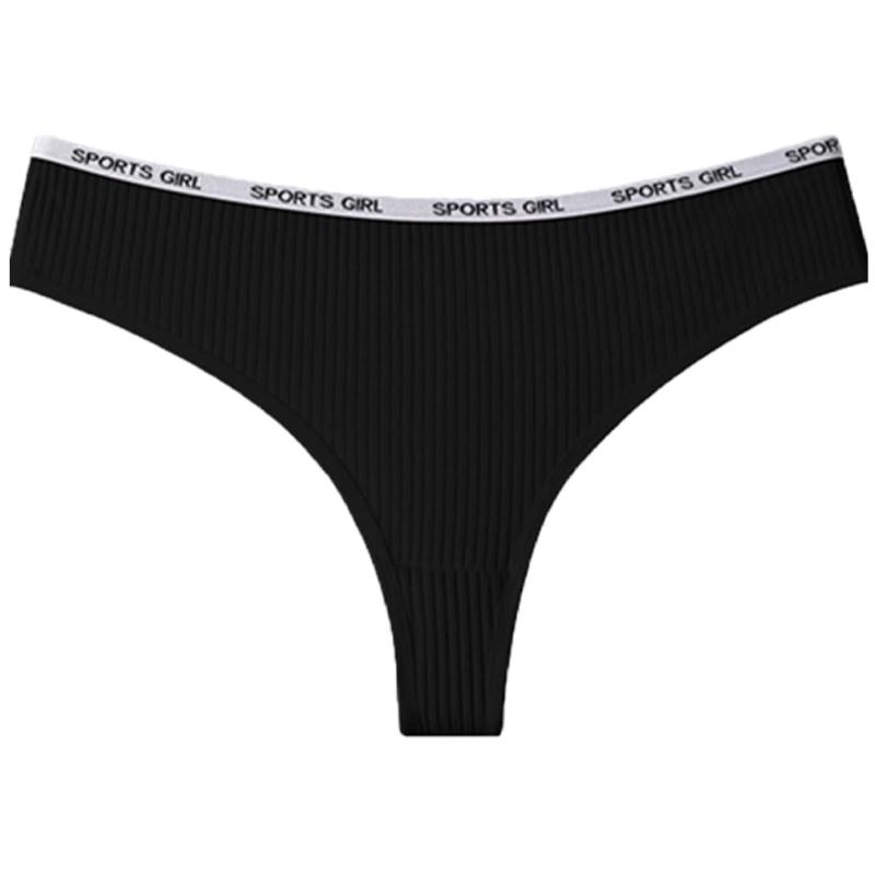 [VATEIS] ショーツ レディース Tバック 綿 無地 リブ編み ストレッチ性 女性下着 タンガ ローライズ シンプル スポーティ