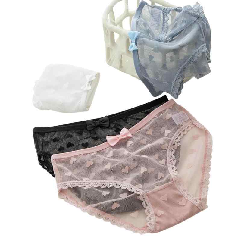 [emptio] レディース フルバック ショーツ パンティ アソート シースルー ハート 3枚セット