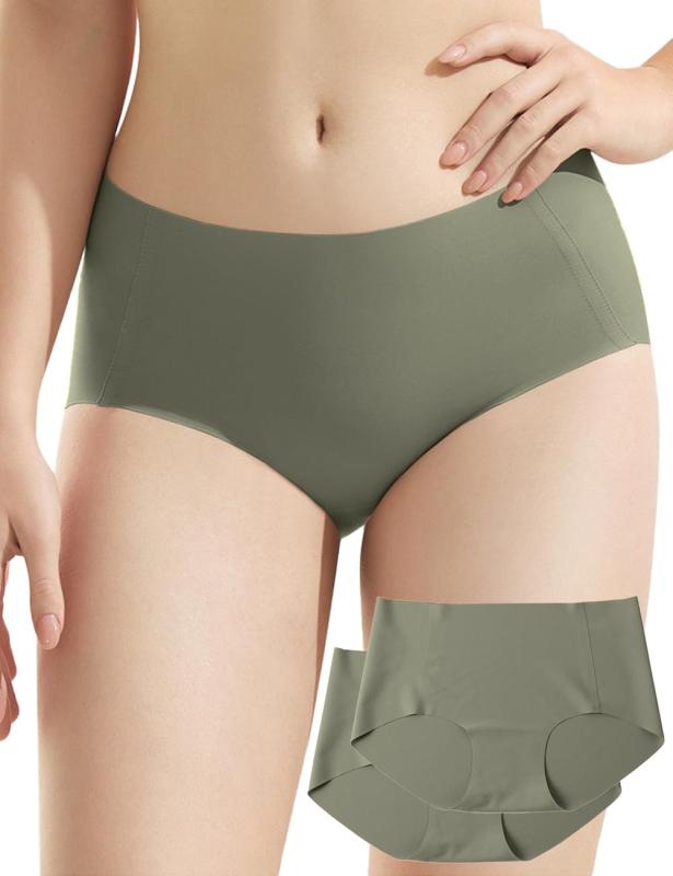 [Kusumi] 2枚セット ショーツ レディース シームレスショーツ 下着 パンツ パンティー 【無重力フィット】 ハイウエスト セット 響かない 可愛い 無裁縫 下着 丸尻メイク