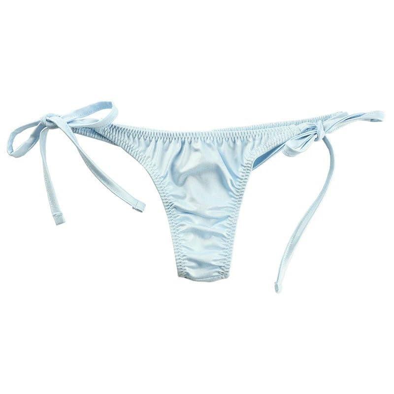 [ラ・ポーム] ビキニショーツ ラ・ポーム K2S生地 光沢感 WET ローライズ 脇ヒモTバックショーツ ラポーム ブランド 日本製 220018 レディース