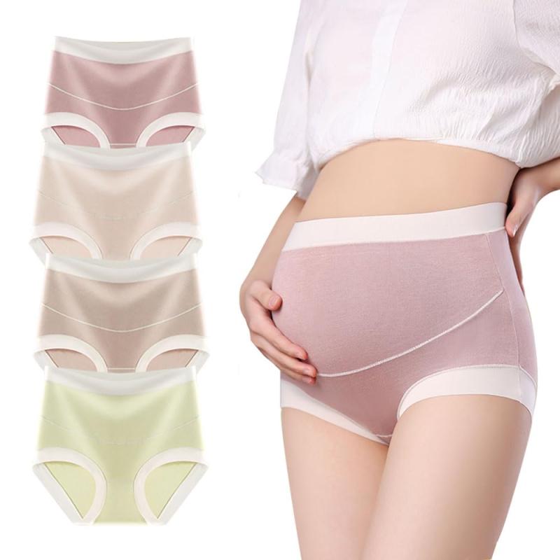 [MIIFIT] マタニティ ショーツ ハイウェスト お腹 肌にやさしい すっぽり 妊婦パンツ シームレス 産前 産後 綿 妊娠専用パンツ 薄い 蒸れない 高通気性伸縮性 柔らかい おしゃれ 4枚セット