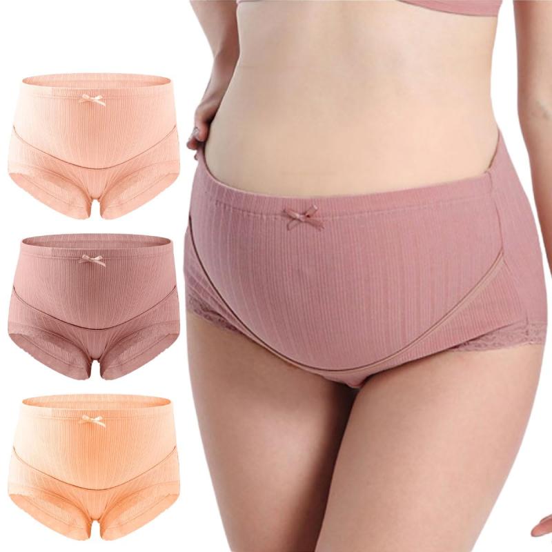 [Booberg] 助産師推奨 マタニティショーツ ハイウエスト 3枚セット くすみカラー 肌に優しい 締め付けない 妊婦 レース 綿 下着