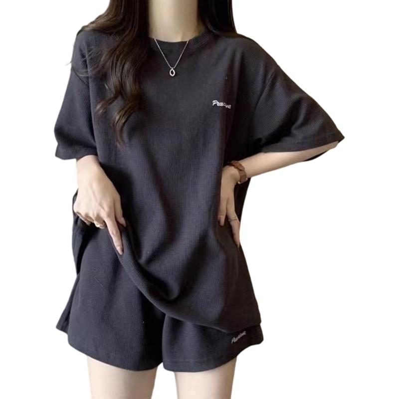 [Formemory] 【Tシャツ ショートパンツ】 2点セット レディース 半袖 トップス 半ズボン ワイドショーツ カジュアル ゆったり 部屋着 ルームウェア スポーツ 上下セット