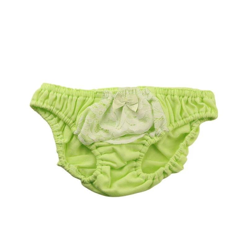 ラ・ポーム ビキニショーツプチミニョン コットン生地 レースデザイン インゴムパンツ フルバック 可愛い ローライズ ラポーム 日本製 111011レディース