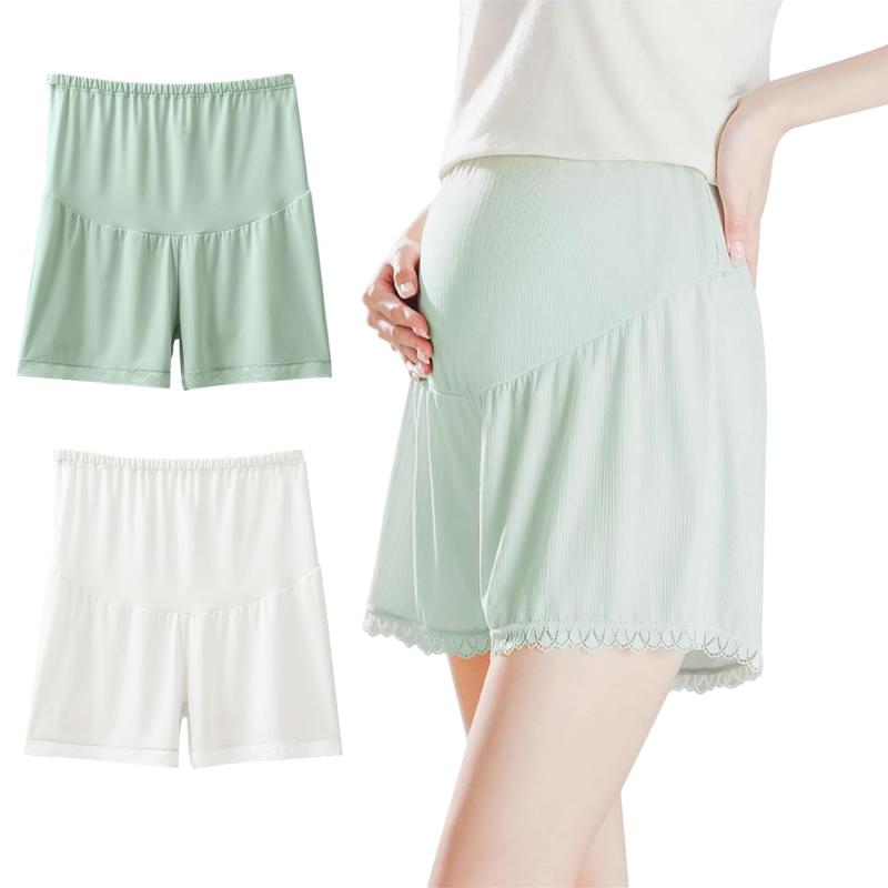 [MIIFIT] マタニティ ペチパンツ ペチコート ショートパンツ アンダーショーツ インナー オーバー パンツ マタニティショーツ ハイウエスト ルームウェア 薄い 蒸れない 高通気性伸縮性 柔ら