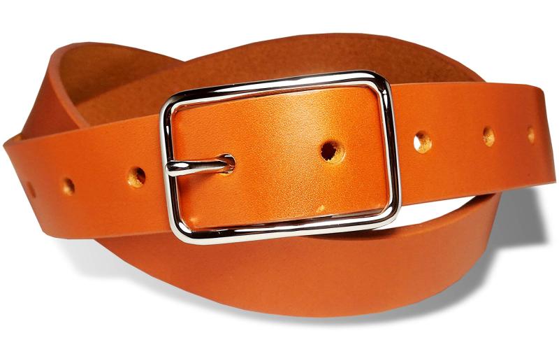 [栃木レザー] 細幅 ベルト ギャリソン バックル ノンステッチ 9ホール 69cm-89cm 本革 日本製 Sサイズ TGB-5010