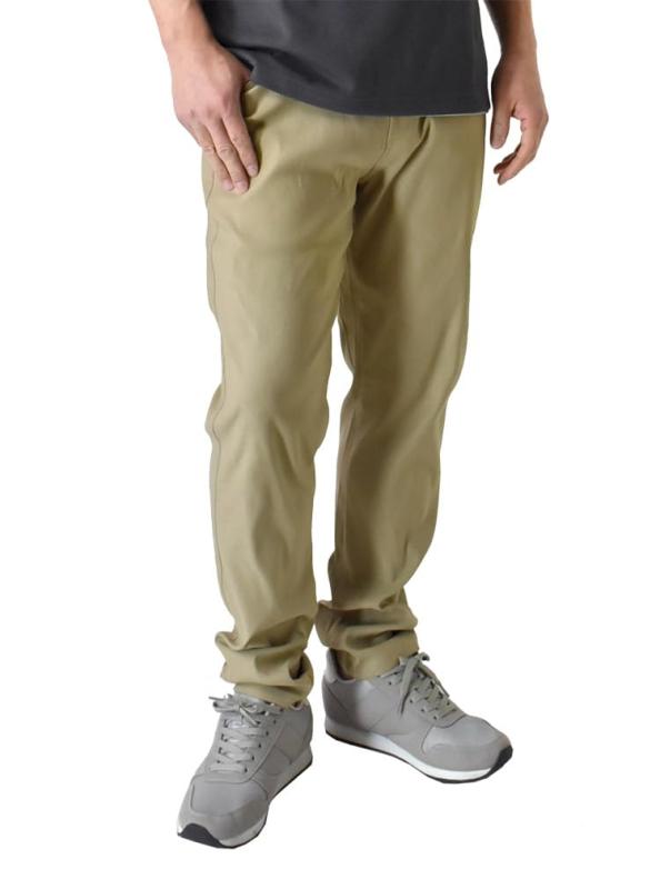 [アルージェ] ストレッチパンツ メンズ イージーパンツ 前閉じ ウエストゴム 伸縮 ベルトループ ゴルフパンツ / A7N